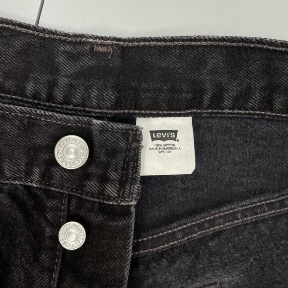 Levi's Black Straight  501 Jeans Classic Fit - Picture 5 of 12